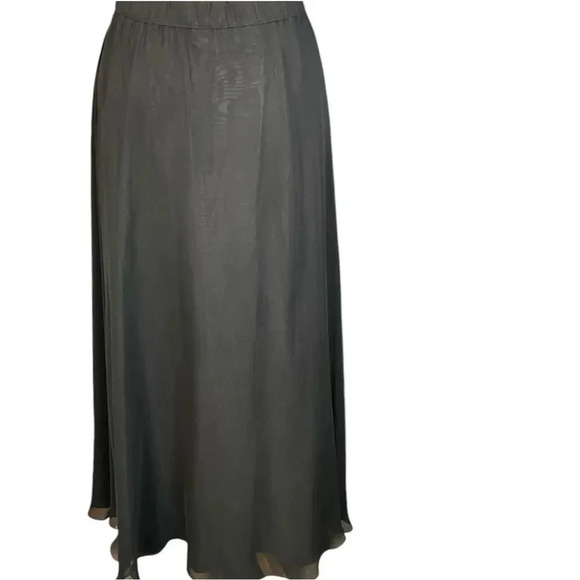Vintage Maxie Night Line Skirt Black Sheer Satin Lined Soft Elegant Size 10 - Picture 5 of 11